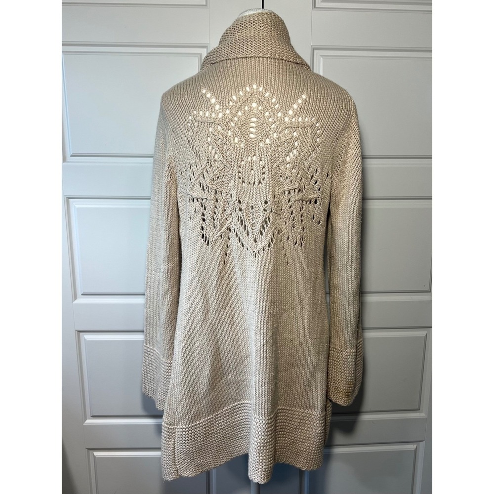 Coldwater Creek Beige Knit Shawl Collar Cardigan Sweater Women‎ Size S